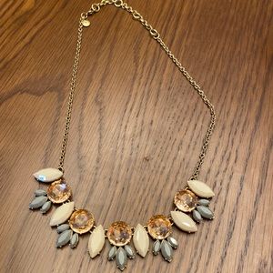 J.crew soft pink, cream, and grey gold chain necklace